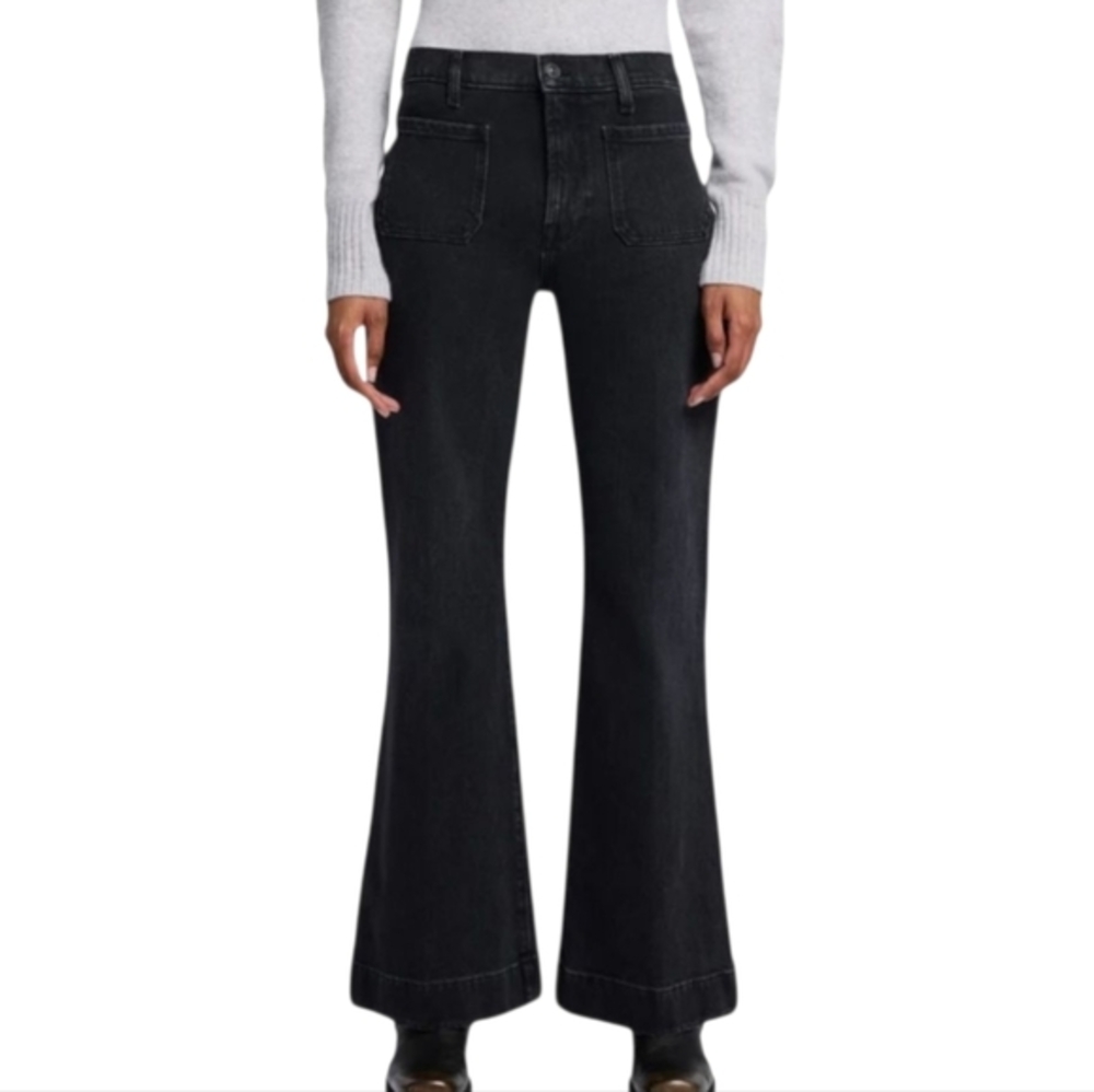 7FAM 7 FOR ALL MANKIND Tailorless Modern Dojo In Thunder Washed Black Flare 29
